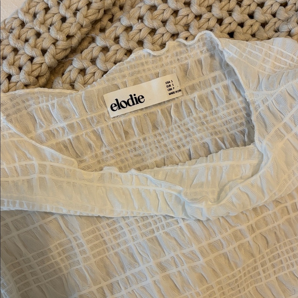 NWOT Elodie Textured White Blouse - Picture 3 of 4